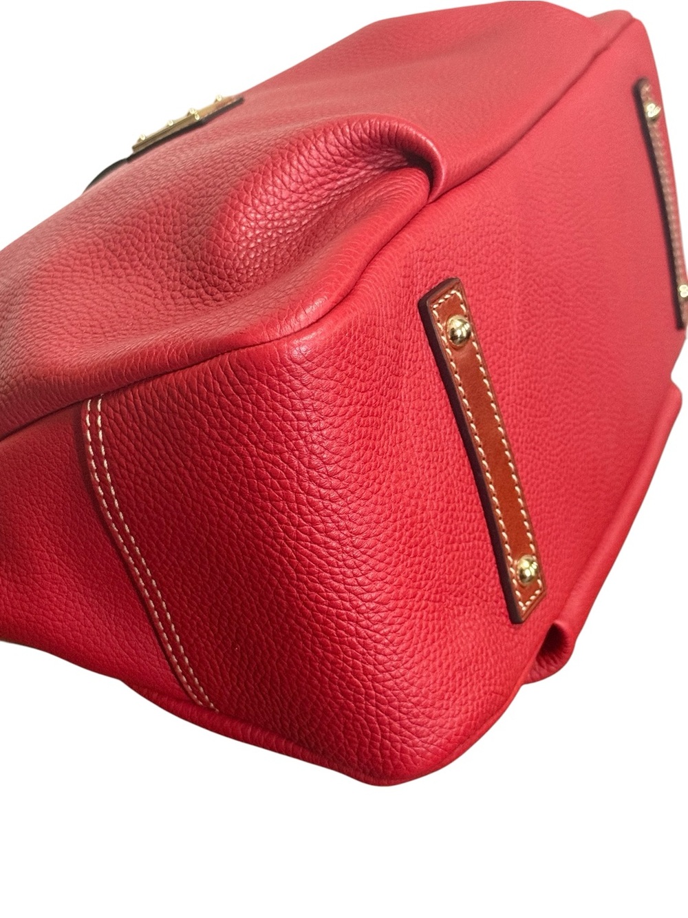 NWOT Authentic Dooney & Bourke Coral Red Leather Tassel Shoulder Hobo Bag - Picture 7 of 15